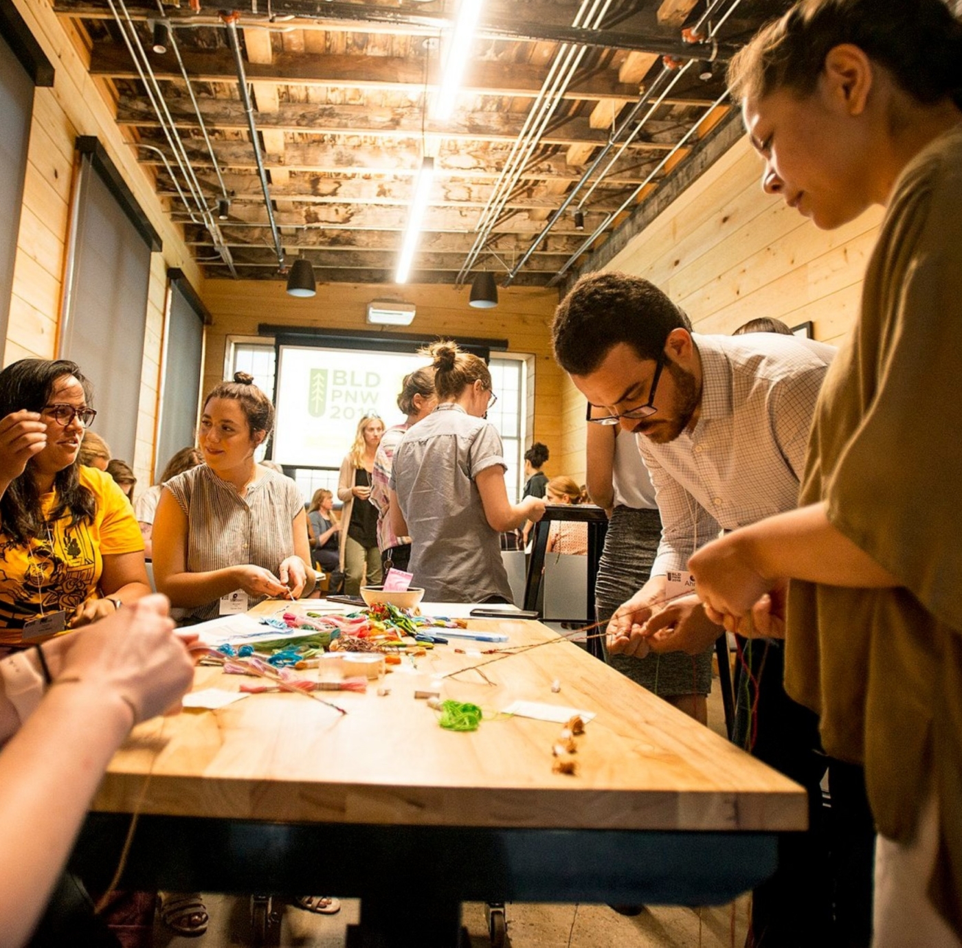 People working together at a table