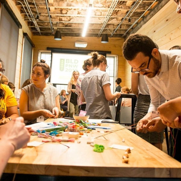 People working together at a table