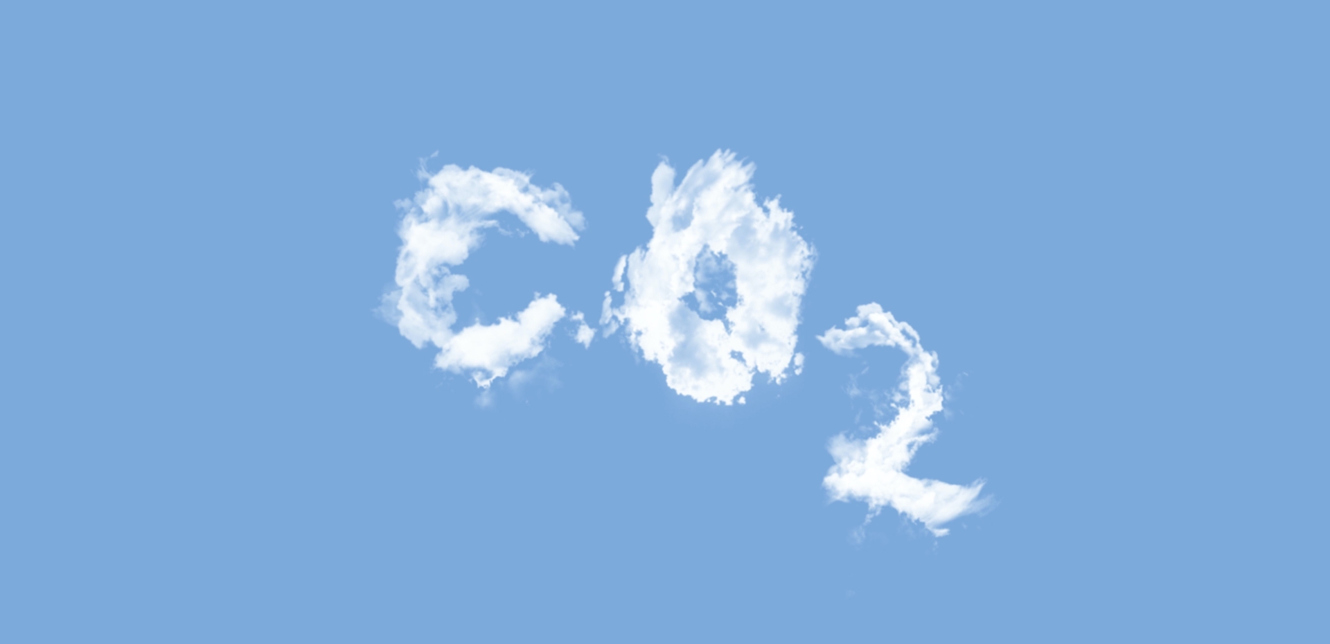 CO2 on blue sky