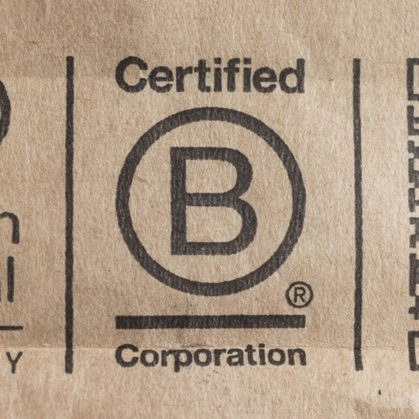 Certified B Corporation logo on a package