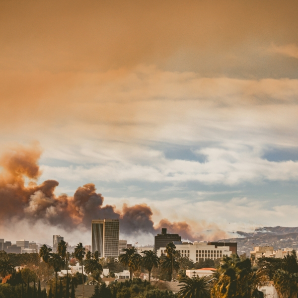 View of the Eaton fire from Los Angeles.