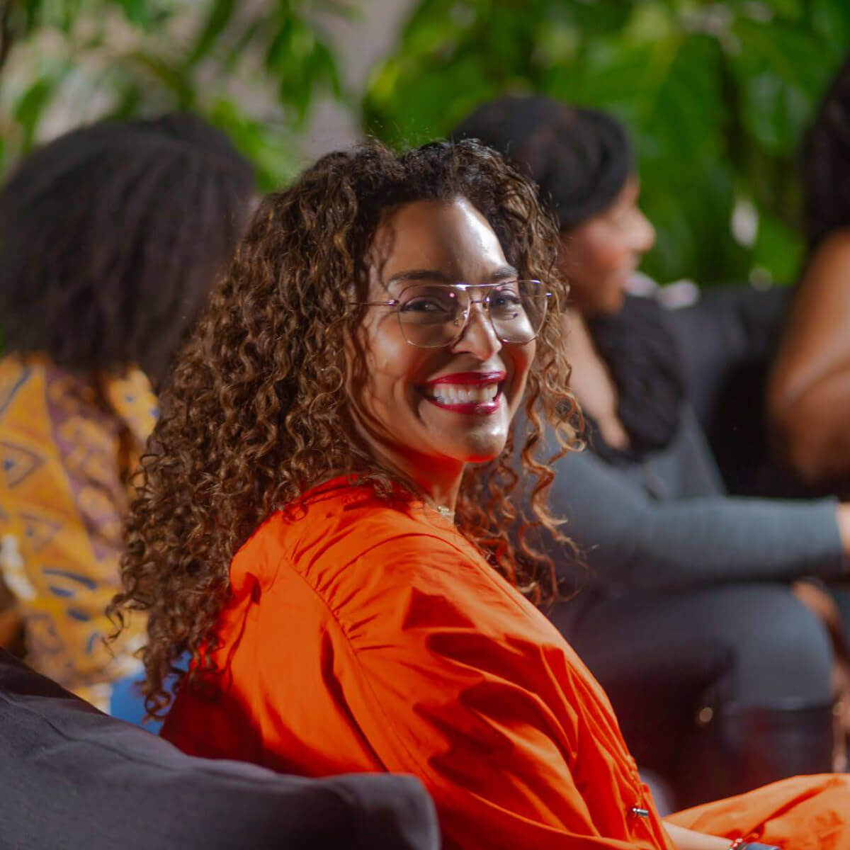 Smiling woman at Level